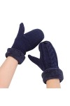 Gants thermiques pour femme - Gants dhiver chauds avec doublure en polaire - Poignets élastiques - Gants doublés chauds - Mi