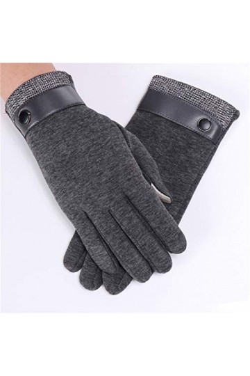 LUOXUEFEI Gants Écran Tactile Hommes Femmes Gants Automne Et Hiver Mitaines en Cuir Chaud Gant Unisexe Épais Coton Gants DÉq