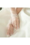 Wr Gants Longs De Mariage De Coude De Tulle De Femmes, Mitaines Dopéra Vintage Transparentes De Couleur Unie