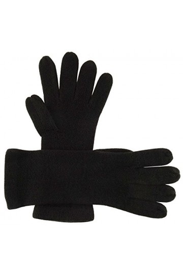 Gants en tricot Fine en noir point Marron uni&nbsp;–&nbsp;Gants pour femme Taille M