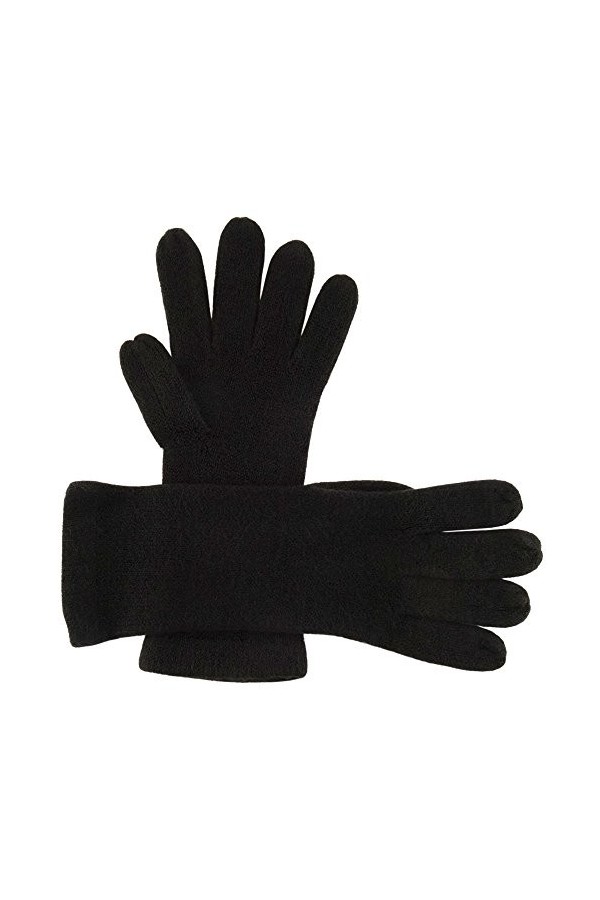 Gants en tricot Fine en noir point Marron uni&nbsp;–&nbsp;Gants pour femme Taille M