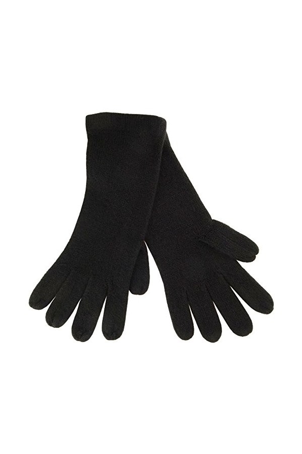 Gants en tricot Fine en noir point Marron uni&nbsp;–&nbsp;Gants pour femme Taille M