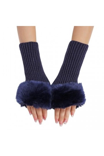 HERSIL Mitaines Mitaines Tricot Chaud Femme Mitaines Convertibles Moufles à Fleurs à la Mode Gants Femme Moufles, bleu, taill