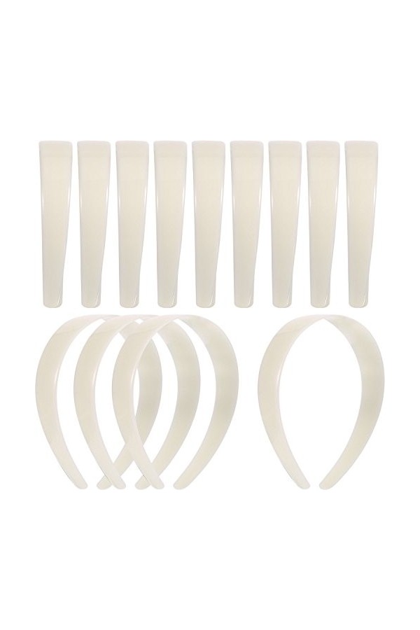 Blanc Bandeaux en Plastique Artisanat 1 Pouce Plaine sans Dents DIY Bandeaux de Cheveux Plain Bandeaux 20 Pièces 