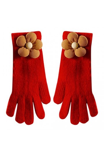 Gants tricotés pour femme - Chauds, mignons et antidérapants - Gants dhiver épais - Moufles pour femme H, taille unique 