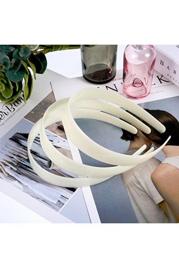 Blanc Bandeaux en Plastique Artisanat 1 Pouce Plaine sans Dents DIY Bandeaux de Cheveux Plain Bandeaux 20 Pièces 