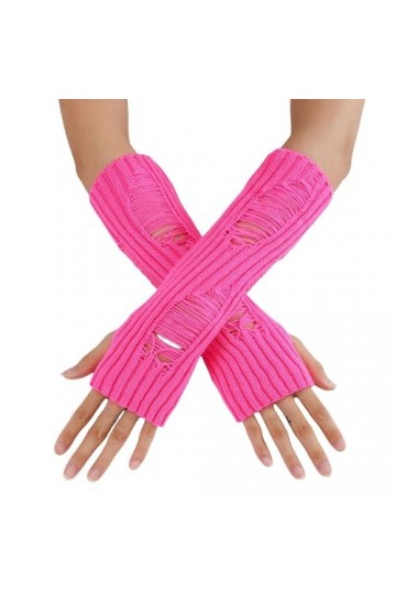 Mitaines sans doigts en tricot chaud pour femme, moufles convertibles, mode fleurs hippie vêtements femmes ensemble, Rose, ta