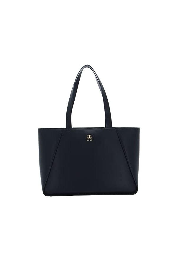 Tommy Hilfiger Cabas Femme Sac TH Casual Tote Poches Intérieures, Bleu Space Blue , Taille Unique