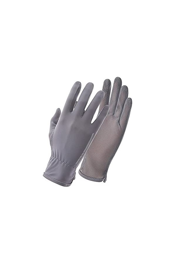 zhaohupinpai Gants dété à Doigts fendus en Soie glacée pour Femmes, Gants Fins pour écran Tactile antidérapants, Paume en Ma
