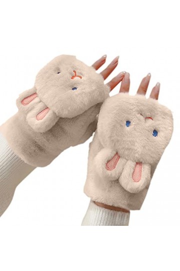 Gants dhiver en peluche en fausse fourrure pour femme