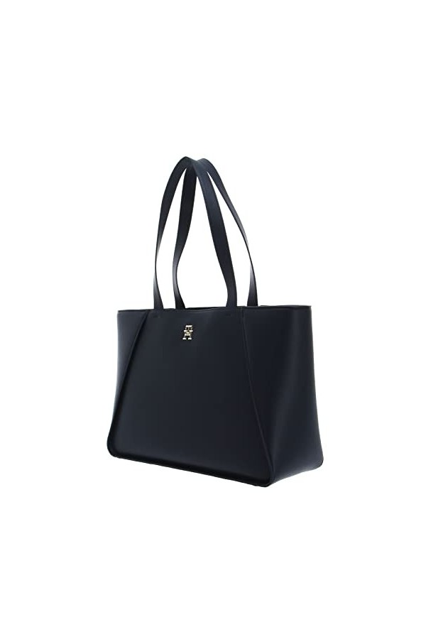 Tommy Hilfiger Cabas Femme Sac TH Casual Tote Poches Intérieures, Bleu Space Blue , Taille Unique