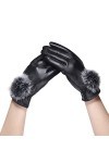 Gants déquitation en cuir synthétique épais pour femme - Coupe-vent - Pour lhiver et la course à pied, a, taille unique