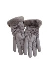 JIYAYUIX Gants dhiver pour femme épais et mignons, chauds et coupe-vent, gants de cyclisme pour femme, gris, taille unique