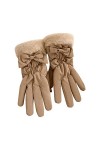 JIYAYUIX Gants dhiver pour femme épais et mignons, chauds et coupe-vent, gants de cyclisme pour femme, gris, taille unique