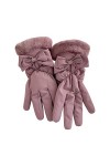 JIYAYUIX Gants dhiver pour femme épais et mignons, chauds et coupe-vent, gants de cyclisme pour femme, gris, taille unique