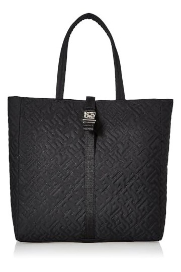 Tommy Hilfiger Cabas Femme Sac TH Flow Tote Poches Intérieures, Noir Black , Taille Unique