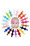 20&nbsp;bandeaux pour cheveux de bébé filles élastiques avec un nœud à 3&nbsp;boucles.