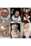 20&nbsp;bandeaux pour cheveux de bébé filles élastiques avec un nœud à 3&nbsp;boucles.