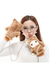 KieTeiiK Gants, gants en peluche chinchilla de dessin animé avec doublure épaisse, moufles chaudes