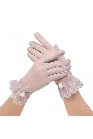 NANGYANG Femmes Moufles Douces Femmes Sexy Black Dot Short Lace Lace Respirant Riding Sunscreen Gants De Mariage C, One Size