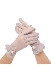 NANGYANG Femmes Moufles Douces Femmes Sexy Black Dot Short Lace Lace Respirant Riding Sunscreen Gants De Mariage C, One Size