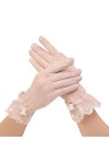 NANGYANG Femmes Moufles Douces Femmes Sexy Black Dot Short Lace Lace Respirant Riding Sunscreen Gants De Mariage C, One Size