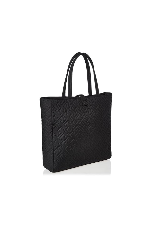 Tommy Hilfiger Cabas Femme Sac TH Flow Tote Poches Intérieures, Noir Black , Taille Unique