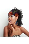 4 Paires Boucles dOreilles Africaines en Faux Cuir 4 Pièces Bandeaux Africains, Boucles dOreilles de Larme Bandes de Cheveu