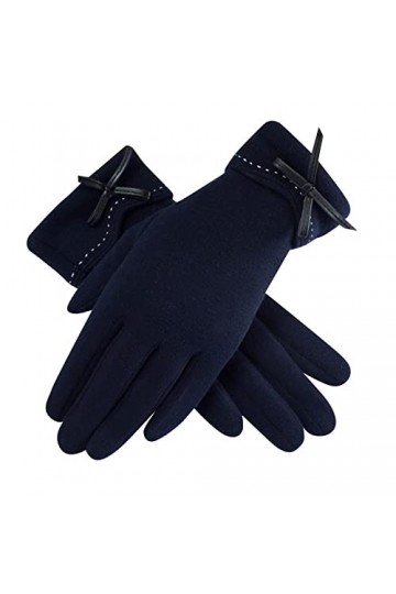 Gants dhiver et dautomne pour conduite en plein air et équitation, gants chauds en polaire avec nœud papillon pour femme, g