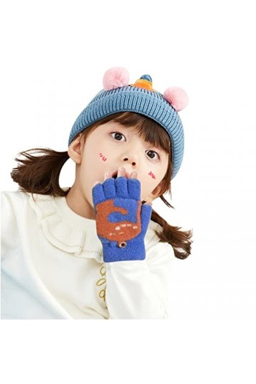avec Mitten Gants en Laine pour Tout-Petits Couverture Doigt Moitié Convertible Enfants Flip Filles Dinosaure Top Gants Garço