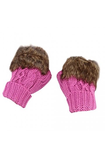 Gants dhiver chauds pour femme - Mitaines en tricot pour temps froid violet, taille unique 