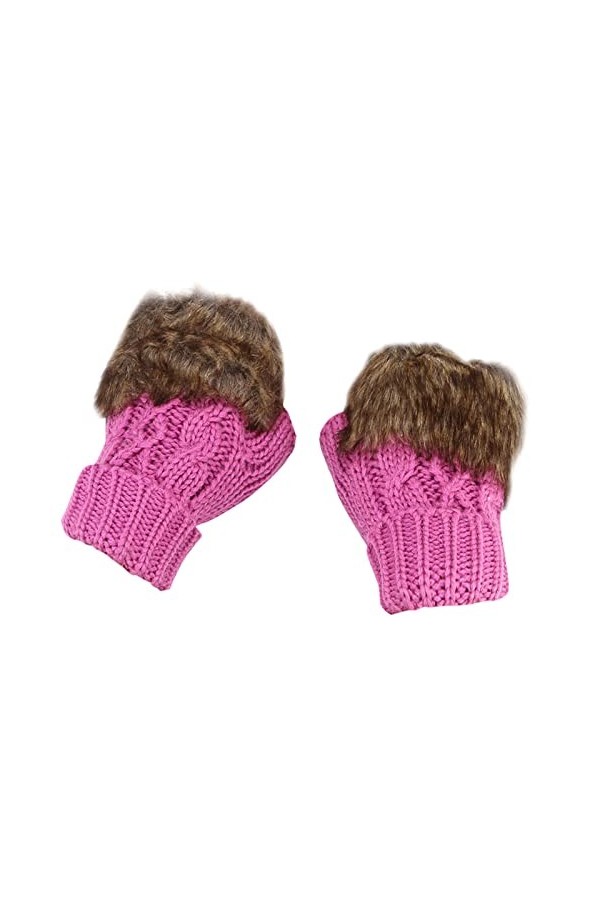 Gants dhiver chauds pour femme - Mitaines en tricot pour temps froid violet, taille unique 