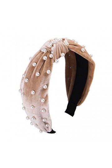 Serre-tête pour femme avec perles - 1 pièce torsadées en velours imitation perles - Épingles à cheveux - Accessoire de coiffu