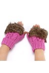 Gants dhiver chauds pour femme - Mitaines en tricot pour temps froid violet, taille unique 