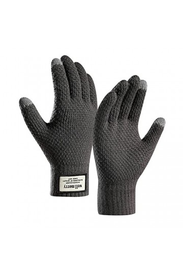 Gants dhiver pour femme - Gants chauds en tricot - Poignets élastiques - Gants dhiver pour homme - Gants pour textos A, ta