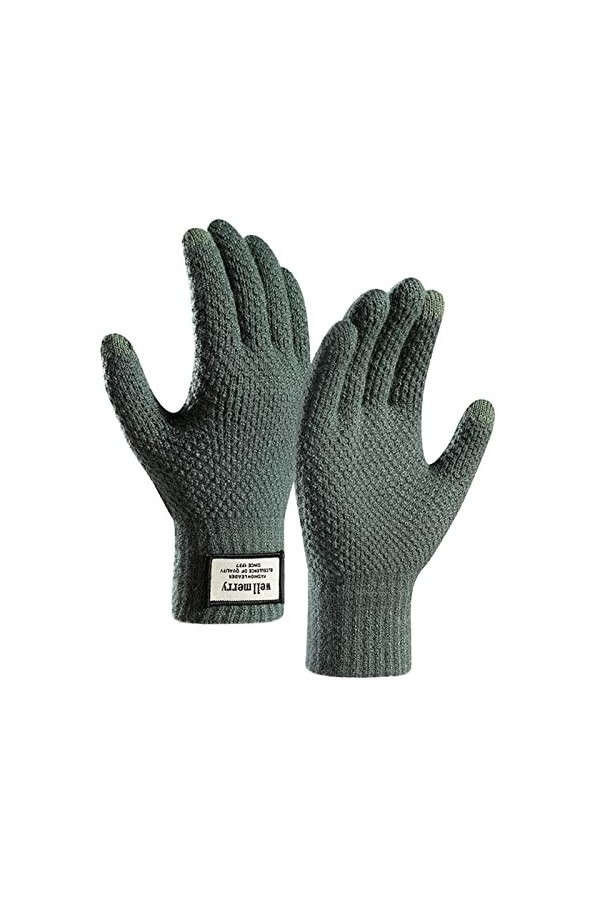 Gants dhiver pour femme - Gants chauds en tricot - Poignets élastiques - Gants dhiver pour homme - Mitaines B, taille uniq