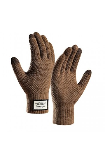 Gants dhiver pour femme - Gants chauds en tricot - Poignets élastiques - Gants dhiver pour homme - Mitaines C, taille uniq