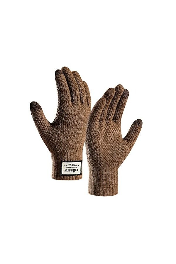 Gants dhiver pour femme - Gants chauds en tricot - Poignets élastiques - Gants dhiver pour homme - Mitaines C, taille uniq