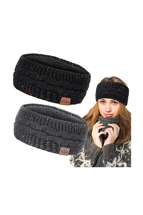 ZYXBBD Bandeau Cheveux Hiver pour Femme et Fille - Épaississant Élastique Tricoté Serre-tête Cache Oreille pour Shopping, Le 