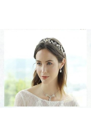 Uongeod Serre-tête bohème avec perles en cristal - Accessoire pour cheveux de mariage or 