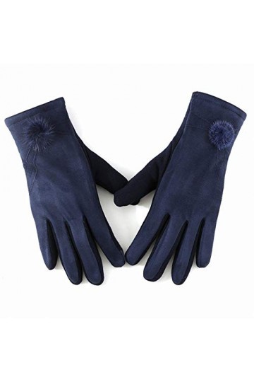 LUOXUEFEI Gants Hiver Femme Bouton Mitaines Femmes Épais Plus en Peluche Coupe-Vent Poignet Chaud Écran Tactile Gants De Cond