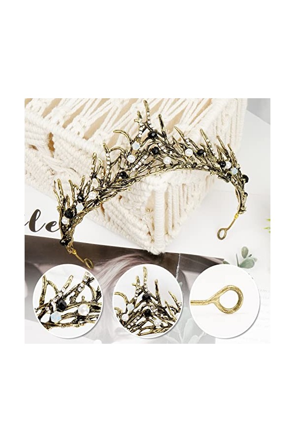 Tocess Diadème de princesse baroque vintage pour femme fille strass royaux perles de perles de mode pour costume de fête, bal