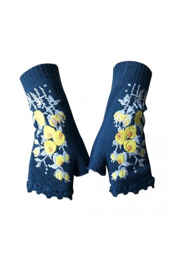 Chauffe-bras pour femme avec trou pour le pouce - En tricot - Sans doigts - Thermique, Bu2, taille unique