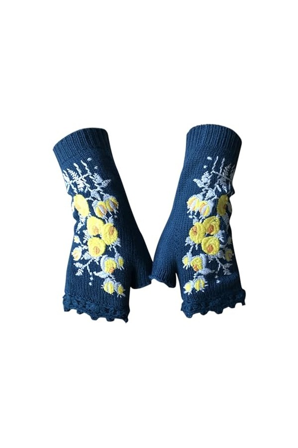 Chauffe-bras pour femme avec trou pour le pouce - En tricot - Sans doigts - Thermique, Bu2, taille unique