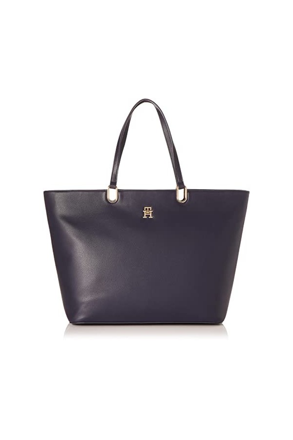 Tommy Hilfiger Cabas Femme Sac TH Timeless Med Tote Fermeture Éclair, Bleu Space Blue , Taille Unique
