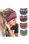 Kavya 4 Pièces Bandeau Cheveux Femme Large élastique Doux Boho Bandeaux Imprimé Léopard Yoga Sport Headband Multicolore Serre