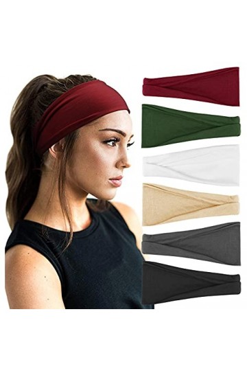DRESHOW 6 Pièces Bandeau Cheveux pour Femme Boho Élastique Bandeaux pour Filles Vintage Tête Enveloppe Cheveux Accessoires po
