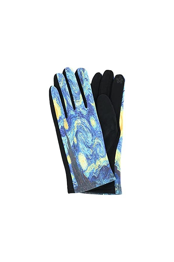 Van Gogh Gants pour écran tactile Motif nuit étoilée, Imprimé Nuit Étoilée, taille unique