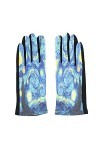 Van Gogh Gants pour écran tactile Motif nuit étoilée, Imprimé Nuit Étoilée, taille unique