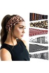 DRESHOW 6 Pièces Bandeau Cheveux pour Femme Boho Élastique Bandeaux pour Filles Vintage Tête Enveloppe Cheveux Accessoires po